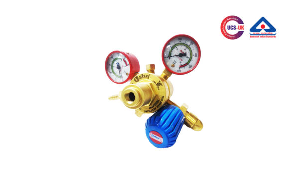 Two Stage Double Meter Regulator with Stainless Steel Diaphragm, Outlet Pressure ( 0-14 Bar)